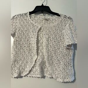 Kim Rogers Cream Crochet Cardigan